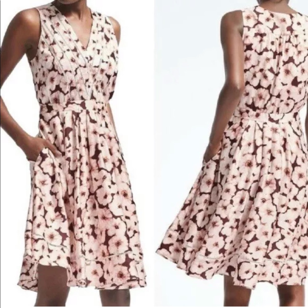 Banana Republic Womens Pleated Midi Dress size 6